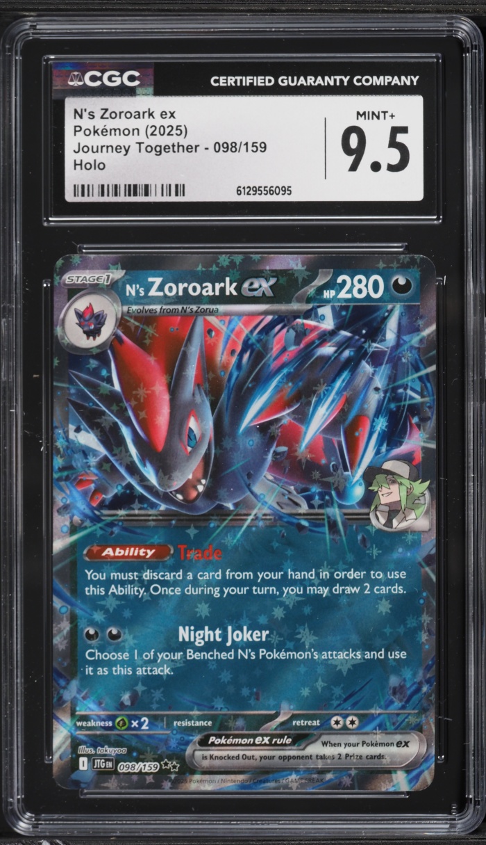 2025 Pokemon Scarlet & Violet Journey Together Holo N's Zoroark ex #98 CGC 9.5 MINT+