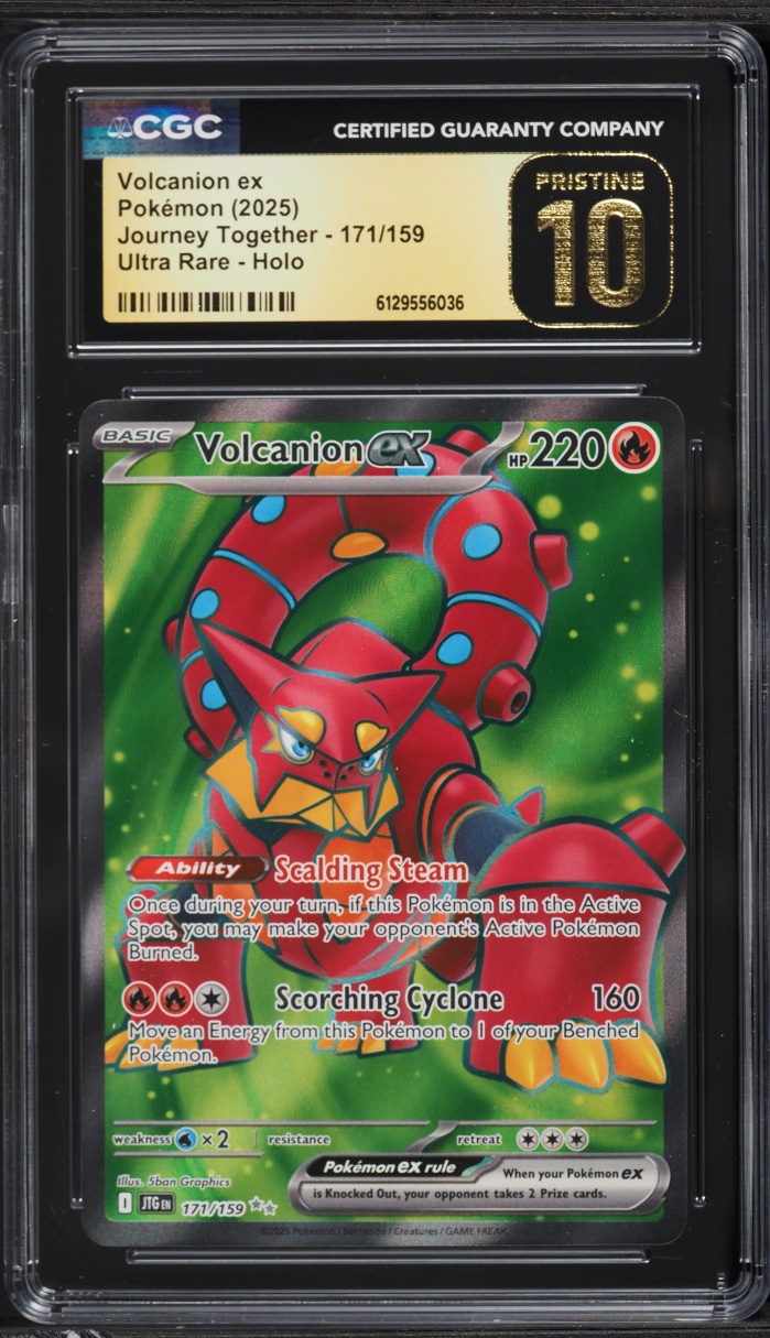 2025 Pokemon Scarlet & Violet Journey Together Full Art Volcanion ex #171 CGC 10 PRISTINE