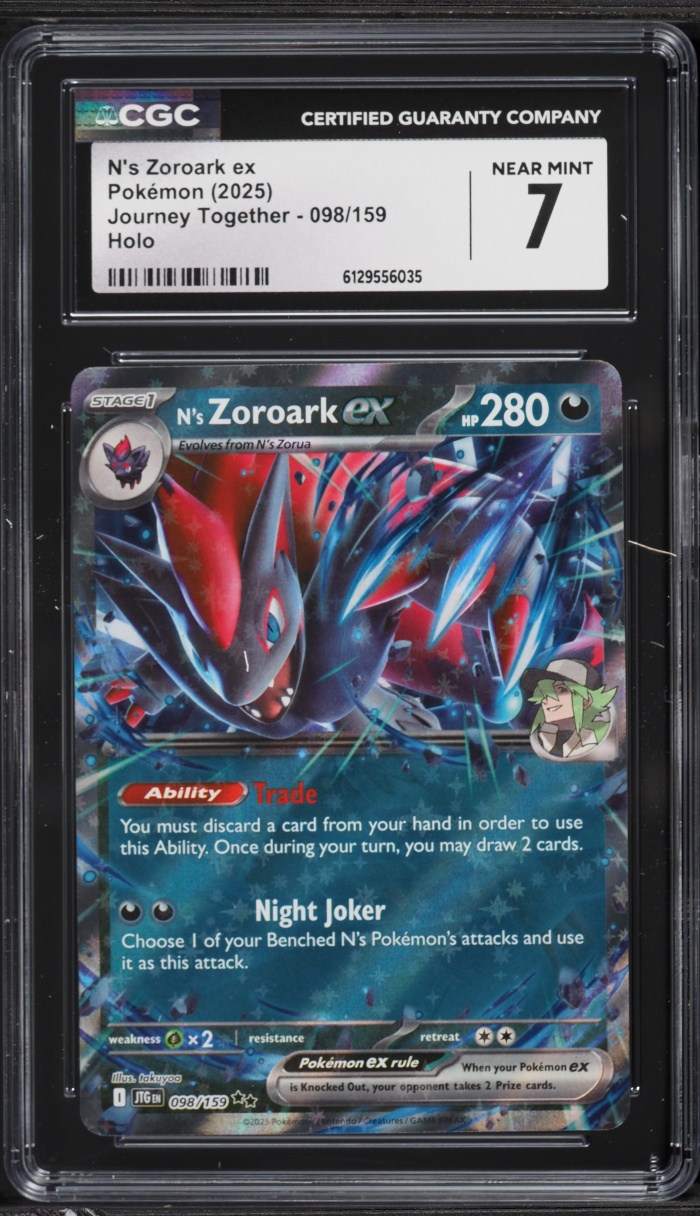 2025 Pokemon Scarlet & Violet Journey Together Holo N's Zoroark ex #98 CGC 7 NRMT
