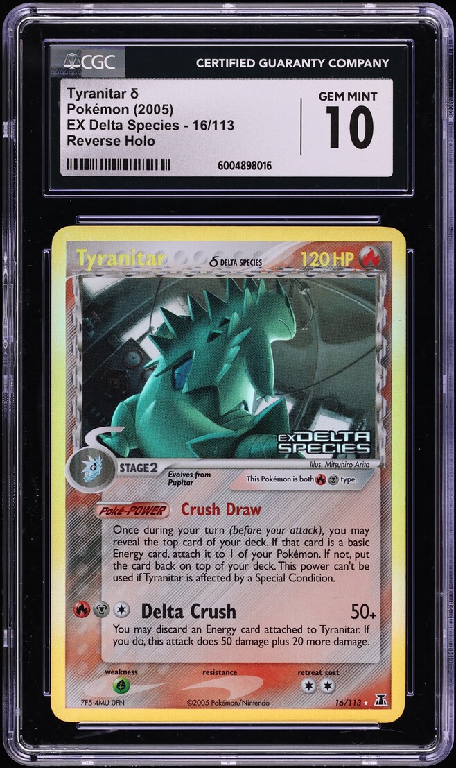 2005 Pokemon EX Delta Species Reverse Holo Tyranitar #16 CGC 10 GEM MINT