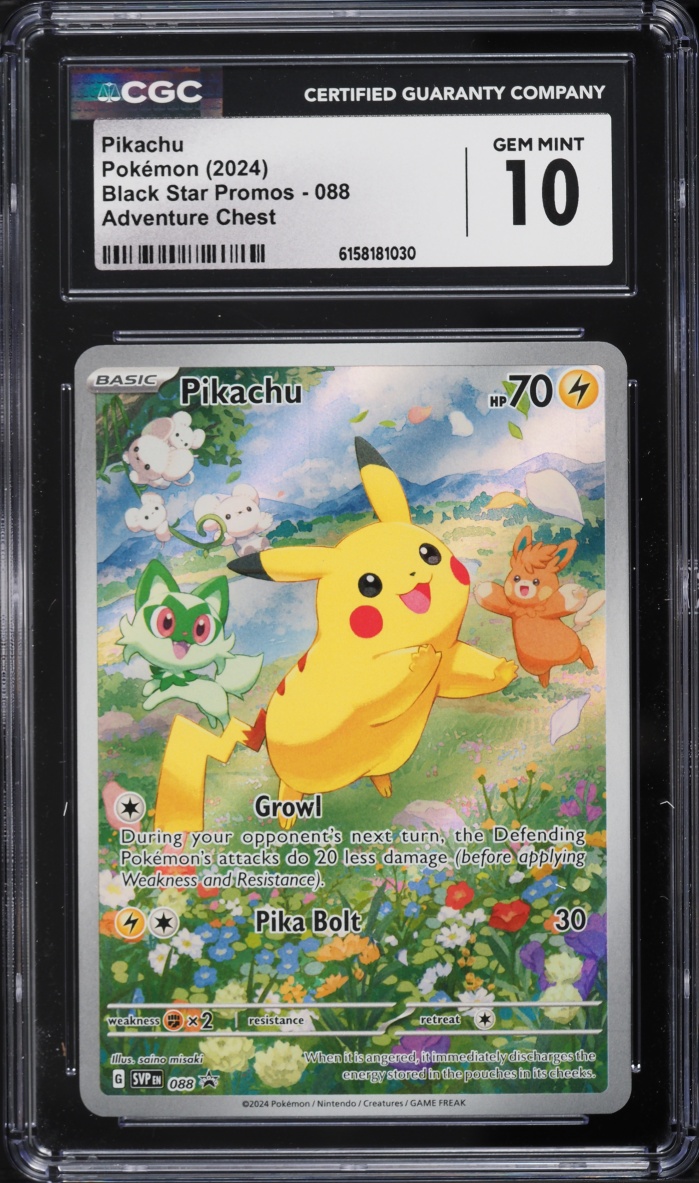 2024 Pokemon Scarlet & Violet Promo Paldea Adventure Chest Full Art Pikachu #88 CGC 10 GEM MINT