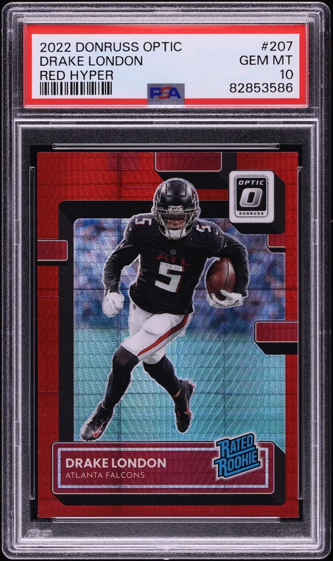2022 Donruss Optic Red Hyper Drake London ROOKIE #207 PSA 10 GEM MINT