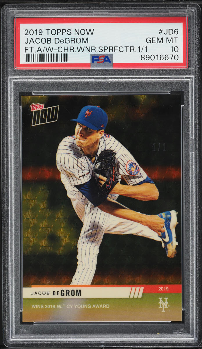 2019 Topps Now Future Award Winners Chrome Superfractor Jacob DeGrom 1/1 #JD6 PSA 10 GEM MINT