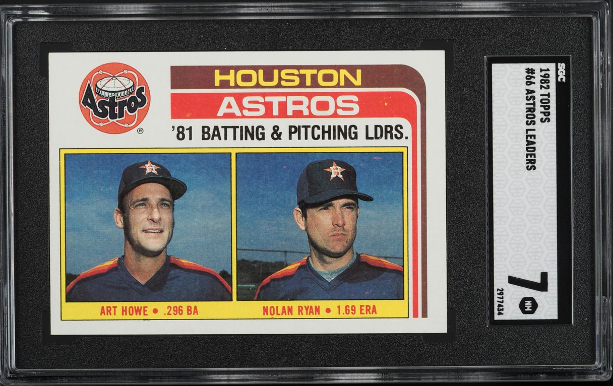 1982 Topps Art Howe & Nolan Ryan ASTROS LDRS #66 SGC 7 NRMT