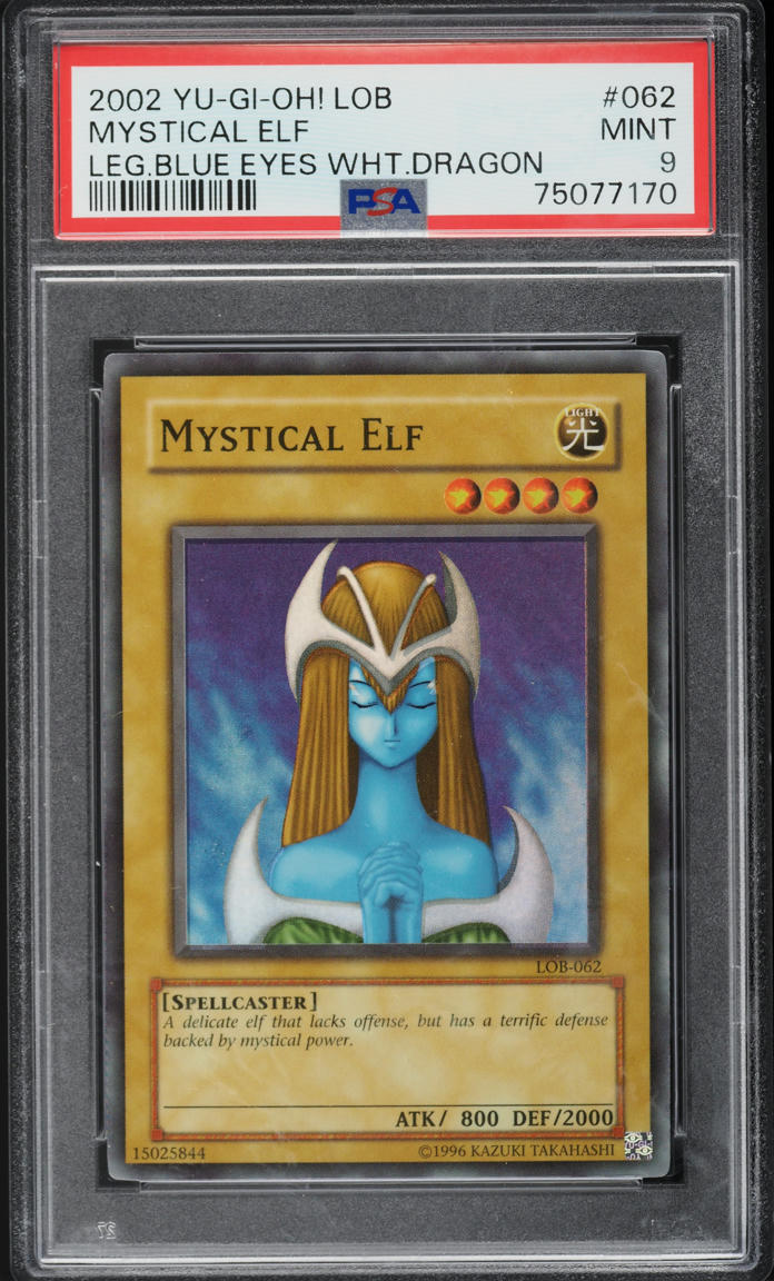 2002 Yu-Gi-Oh! Legend Of Blue Eyes Mystical Elf #LOB-062 PSA 9 MINT on ...