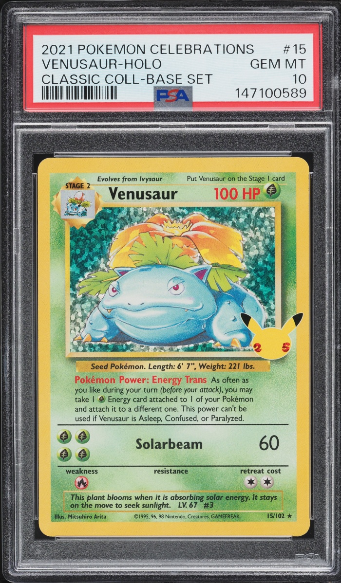 2021 Pokemon Sword & Shield Celebrations Classic Collection Holo Venusaur #15 PSA 10 GEM MINT