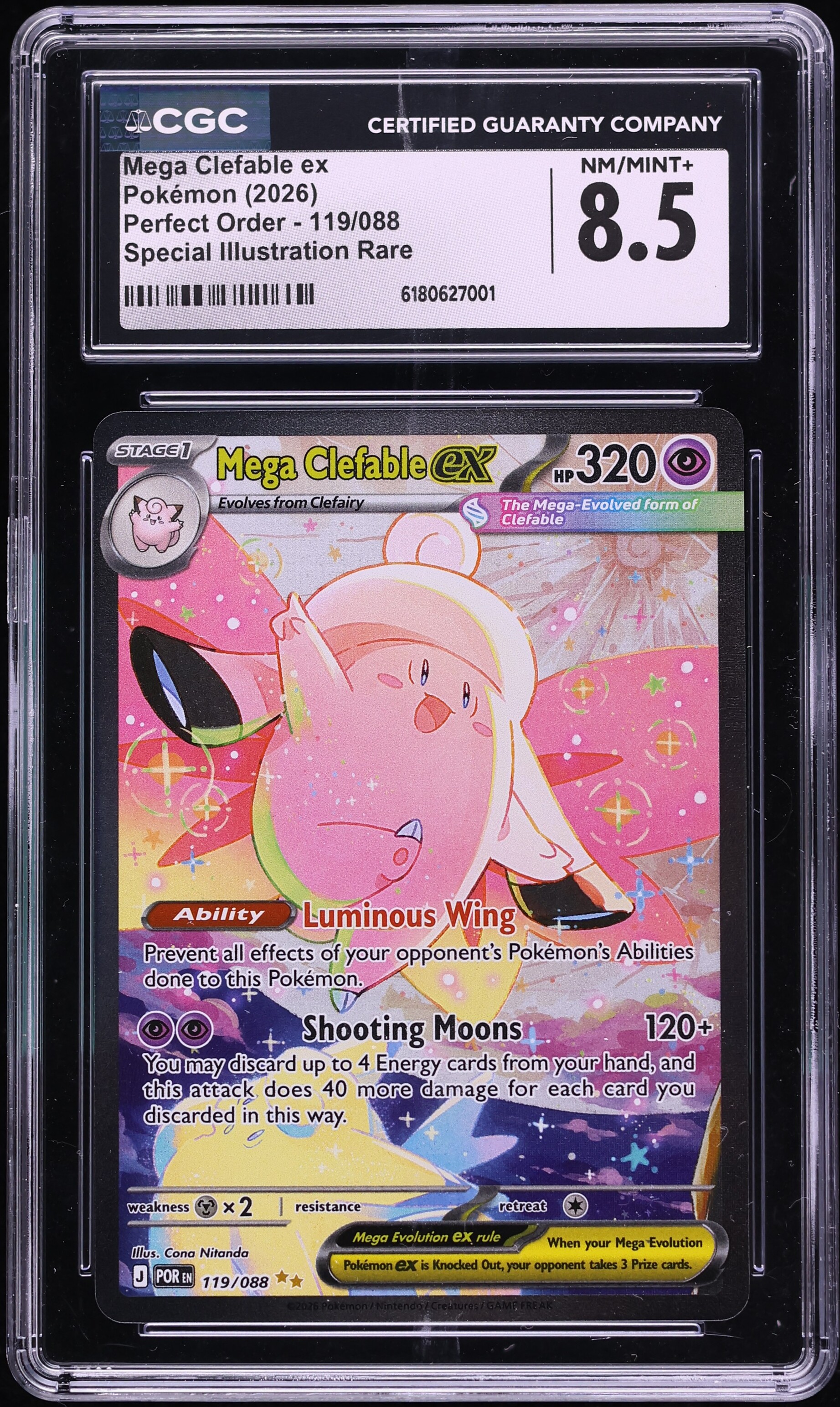 2026 Pokemon Mega Evolution Perfect Order SIR Mega Clefable ex #119 CGC 8.5 NM-MT+