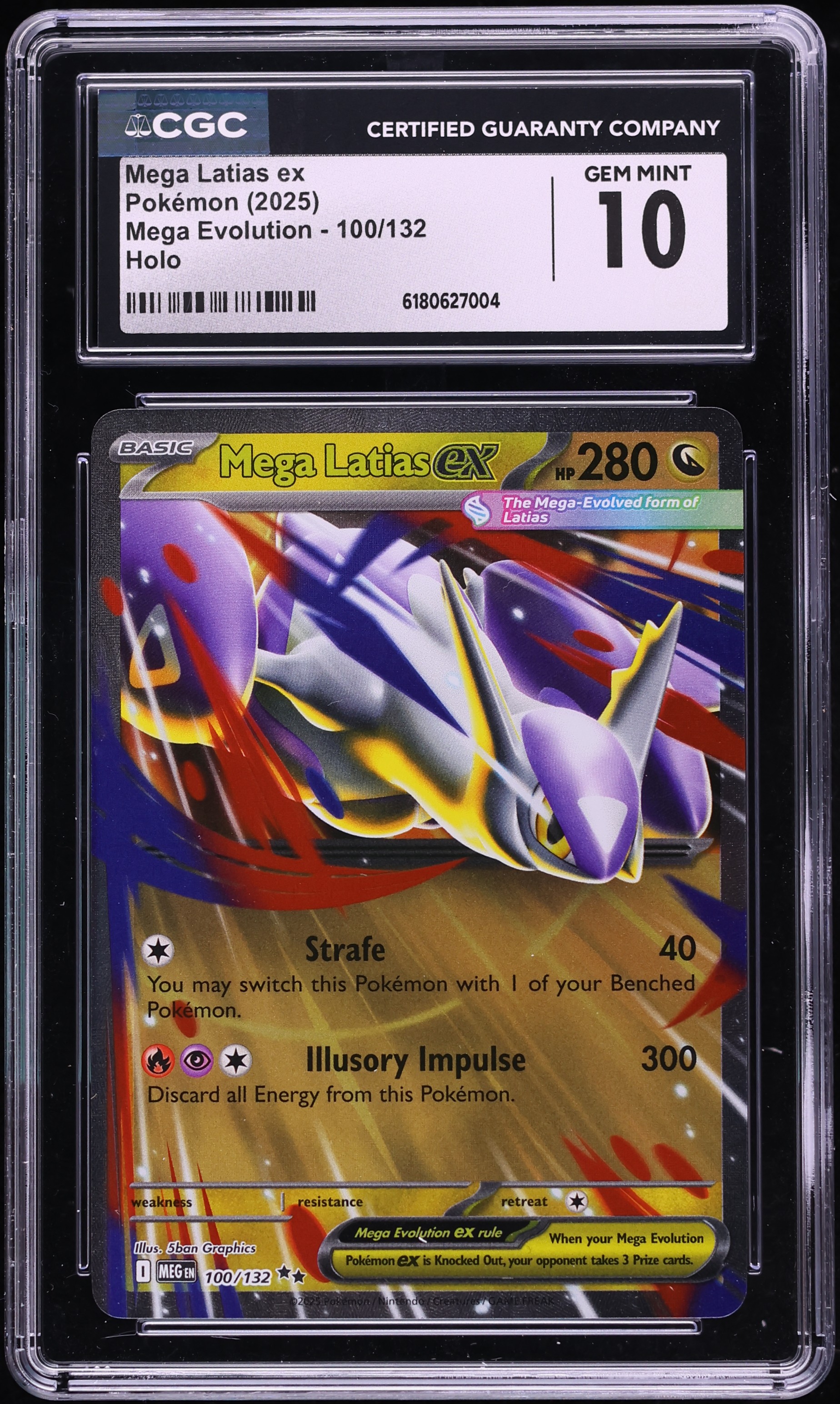 2025 Pokemon Mega Evolution Holo Mega Latias ex #100 CGC 10 GEM MINT