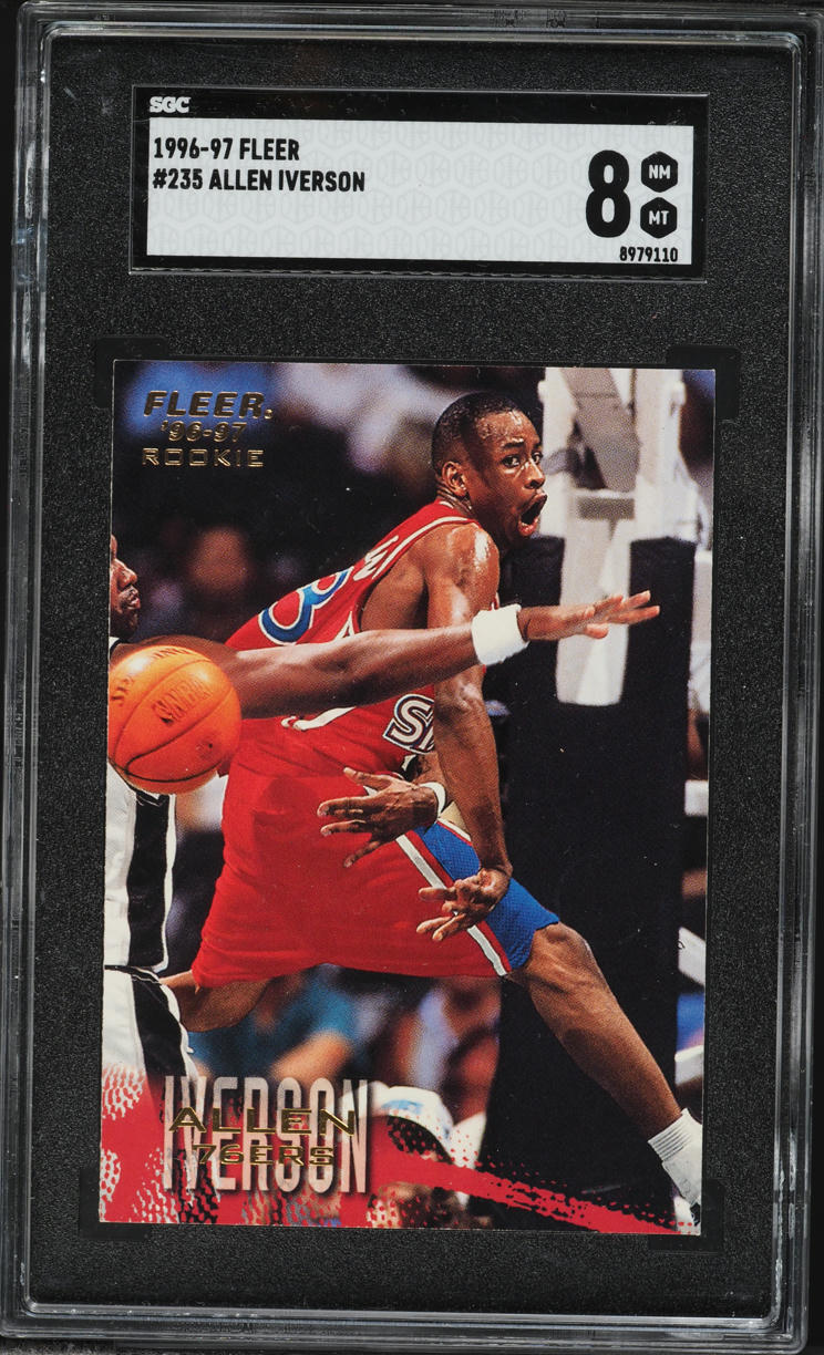 1996 Fleer Basketball Allen Iverson ROOKIE #235 SGC 8 NM-MT