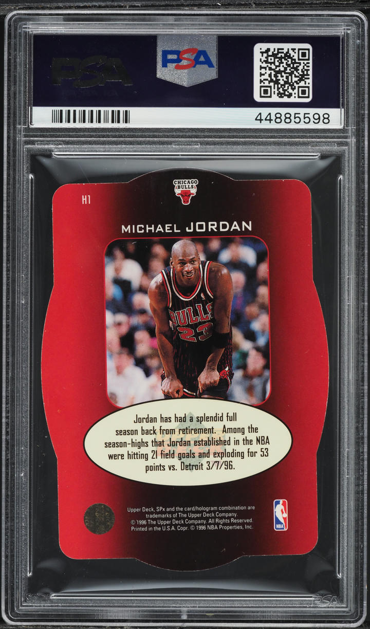 1996 SPx Holoview Heroes Die-Cut Michael Jordan #H1 PSA 10 GEM MINT