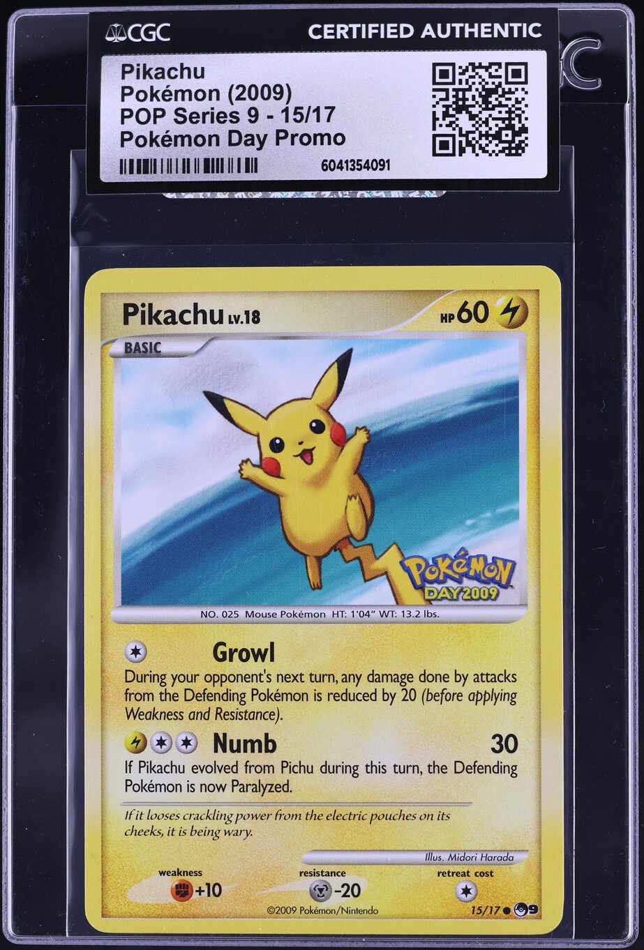 Pikachu Pokemon Day 9/17 Pop 6 | PSA 7 main image 1