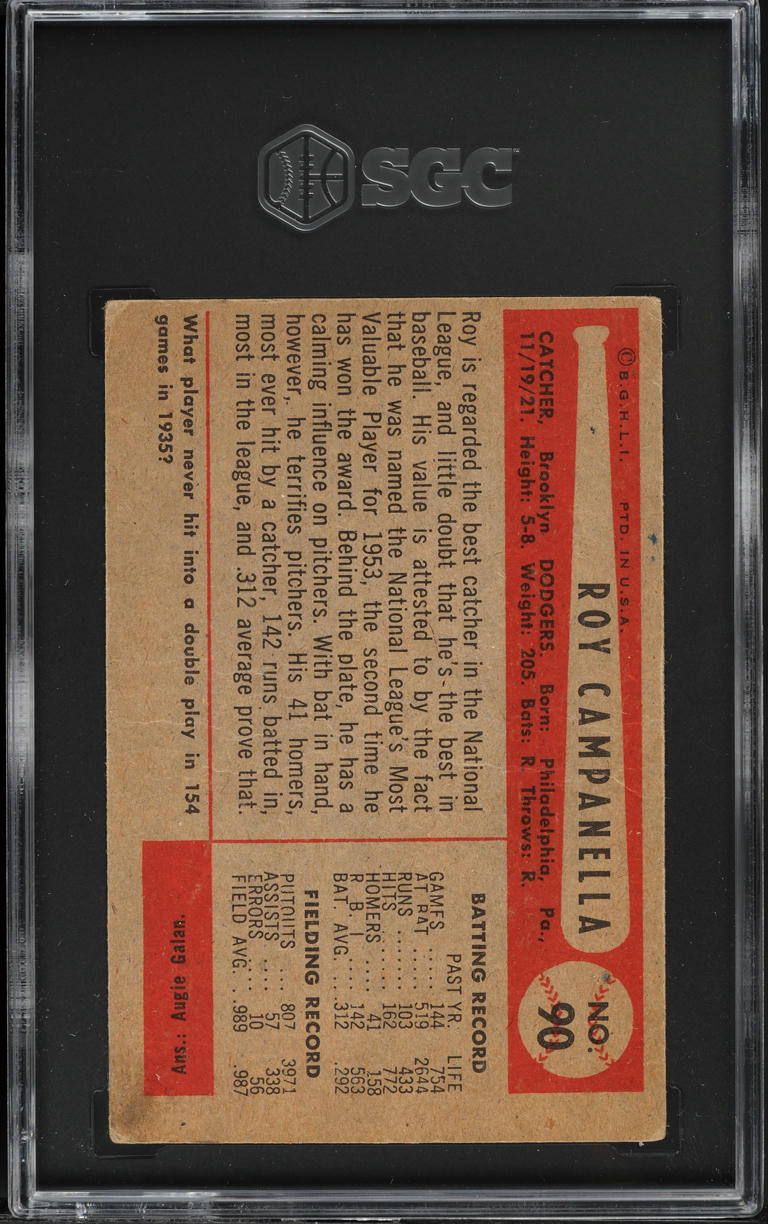 1954 Bowman Roy Campanella #90 SGC 2.5 GD+