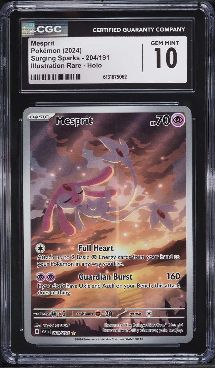 2024 Pokemon Scarlet & Violet Surging Sparks IR Mesprit #204 CGC 10 GEM MINT