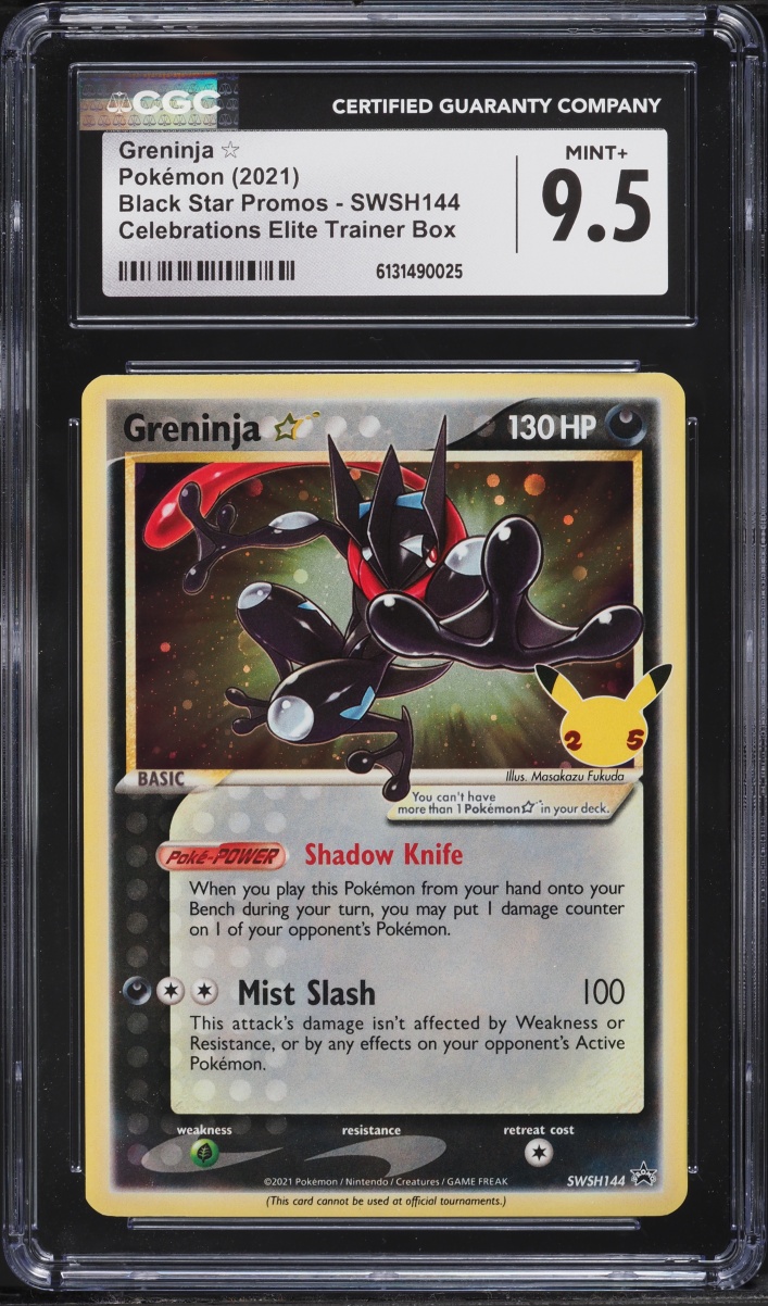 2021 Pokemon Sword & Shield Promo Celebrations Holo Greninja Gold Star #SWSH144 CGC 9.5 MINT+