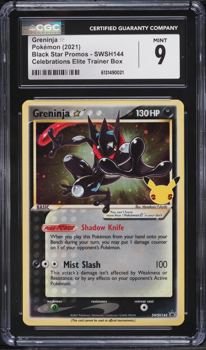 2021 Pokemon Sword & Shield Promo Celebrations Holo Greninja Gold Star #SWSH144 CGC 9 MINT