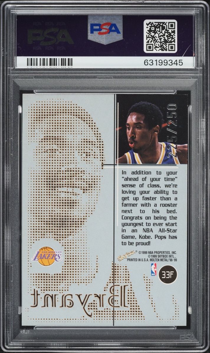 1998 Skybox Molten Metal Fusion Titanium Kobe Bryant /250 #33F PSA 9 MINT