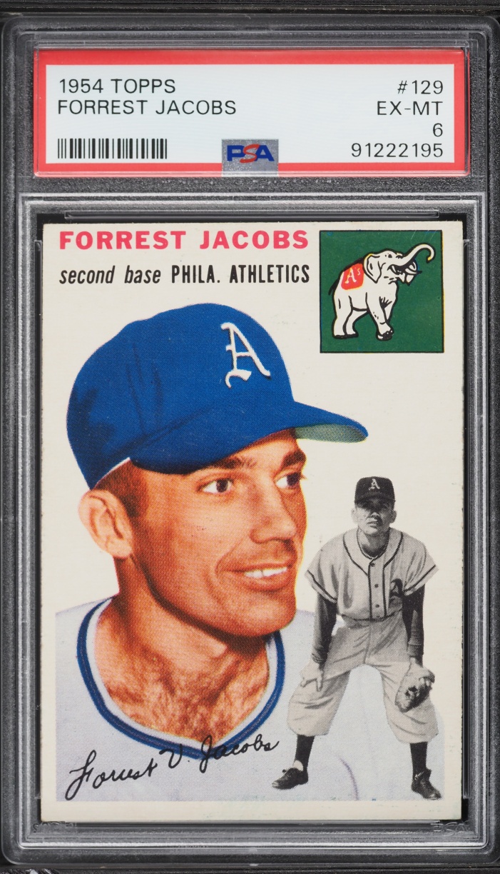 1954 Topps Forrest Jacobs #129 PSA 6 EXMT