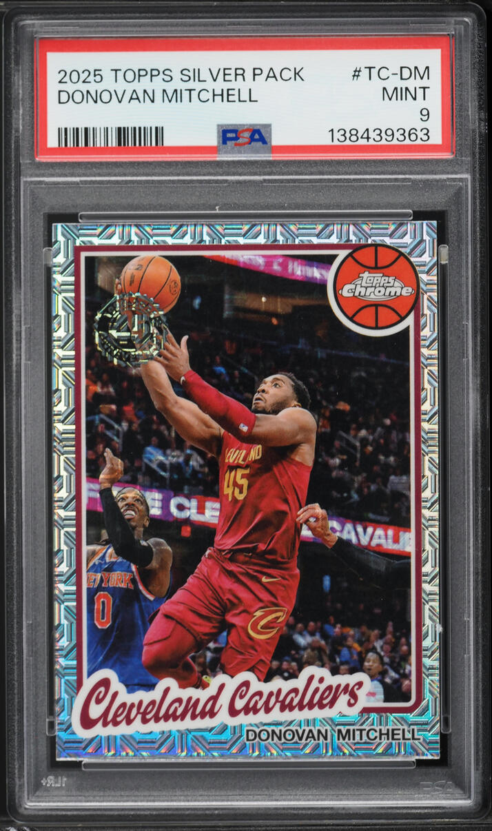 2025 Topps Chrome Silver Pack '80 Donovan Mitchell #TC-DM PSA 9 MINT