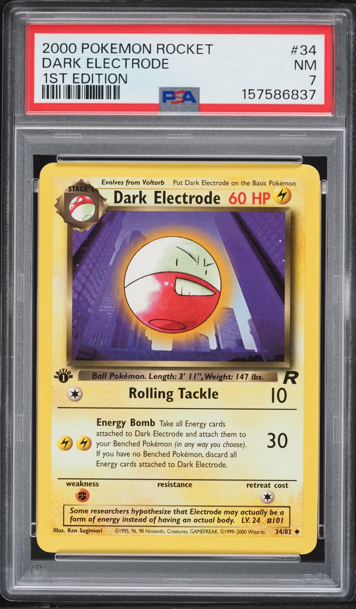 2000 Pokemon Team Rocket 1st Edition Dark Electrode #34 PSA 7 NRMT
