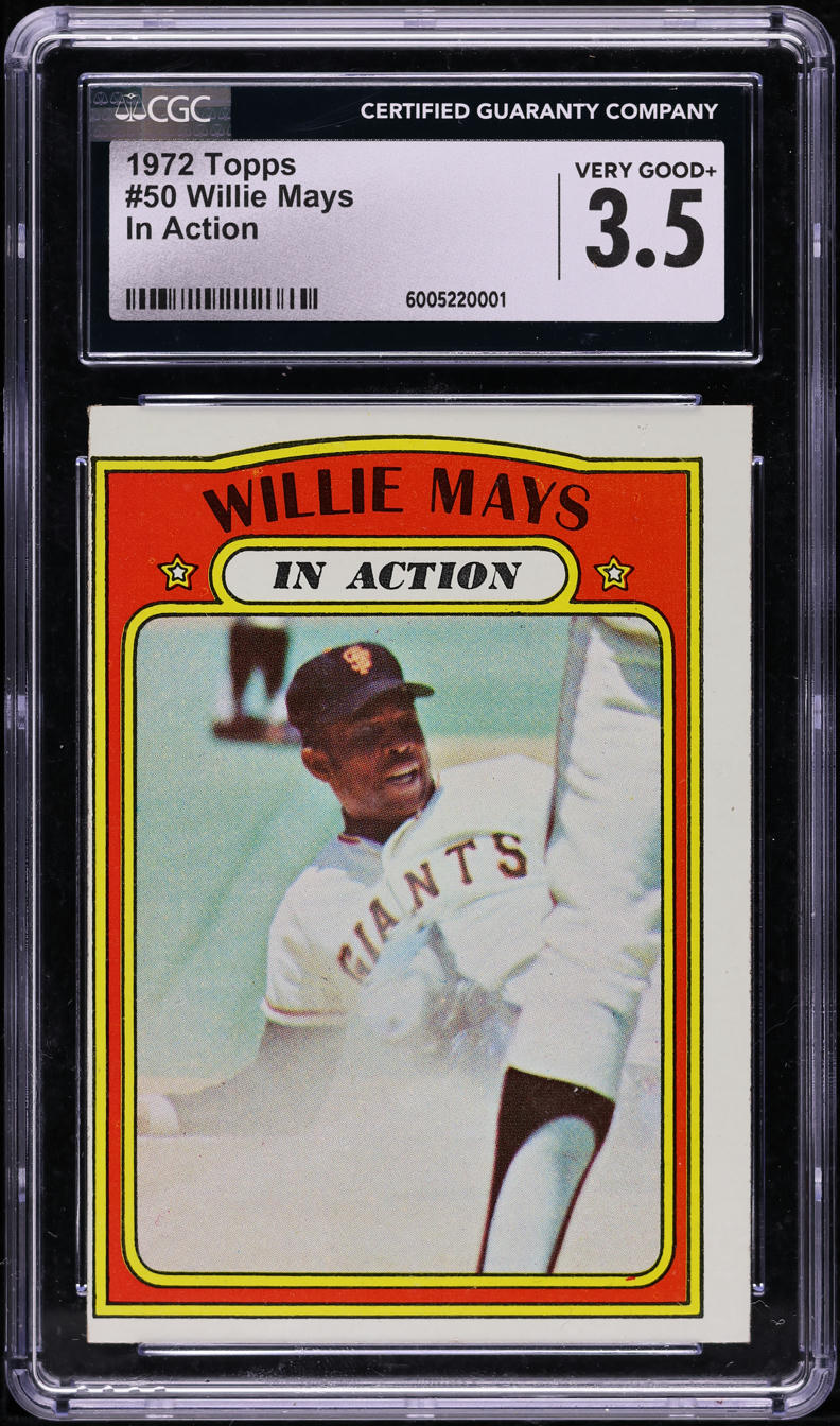 1972 Topps Willie Mays IN ACTION #50 CGC 3.5 VG+