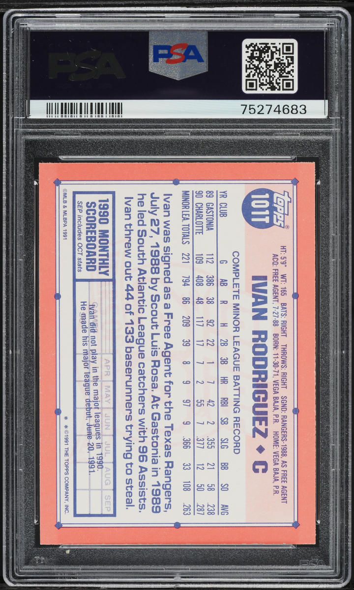1991 Topps Traded Ivan Rodriguez ROOKIE #101T PSA 5 EX