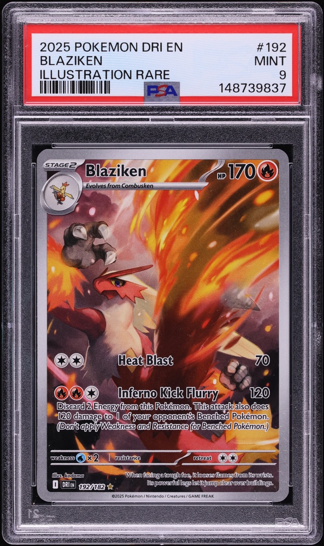 2025 Pokemon Scarlet & Violet Destined Rivals IR Blaziken #192 PSA 9 MINT