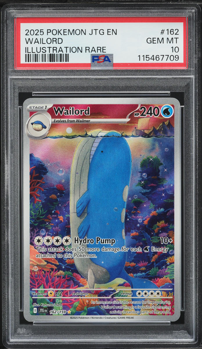 2025 Pokemon Scarlet & Violet Journey Together IR Wailord #162 PSA 10 GEM MINT