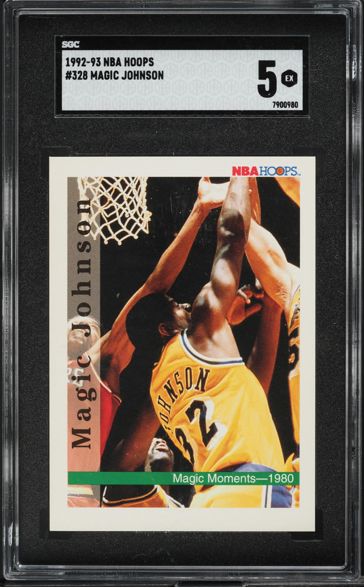 1992 Hoops Magic Johnson #328 SGC 5 EX