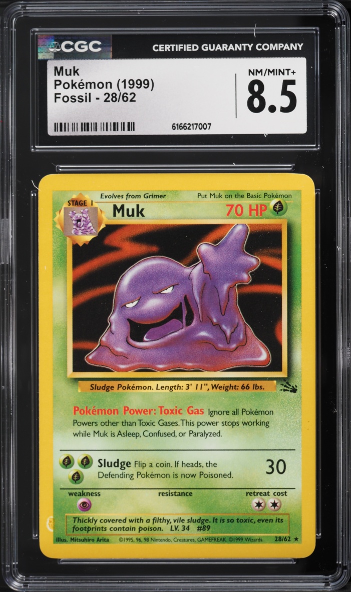 1999 Pokemon Fossil Muk #28 CGC 8.5 NM-MT+