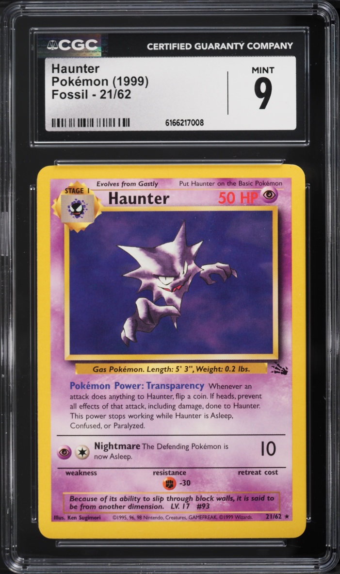 1999 Pokemon Fossil Haunter #21 CGC 9 MINT