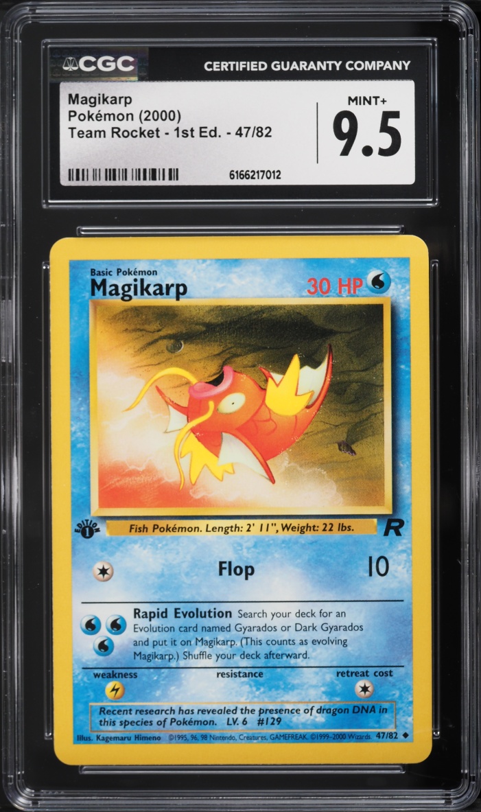 2000 Pokemon Team Rocket 1st Edition Magikarp #47 CGC 9.5 MINT+