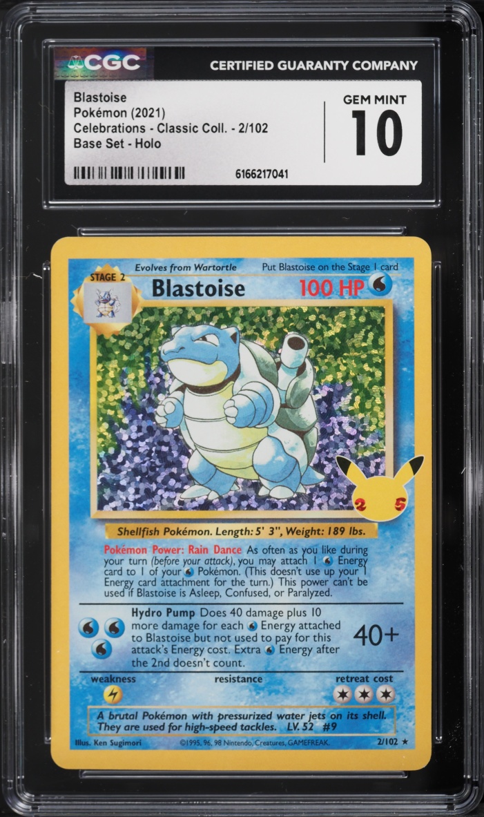 2021 Pokemon Sword & Shield Celebrations Classic Collection Holo Blastoise #2 CGC 10 GEM MINT