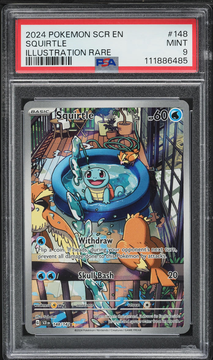 2024 Pokemon Scarlet & Violet Stellar Crown IR Squirtle #148 PSA 9 MINT