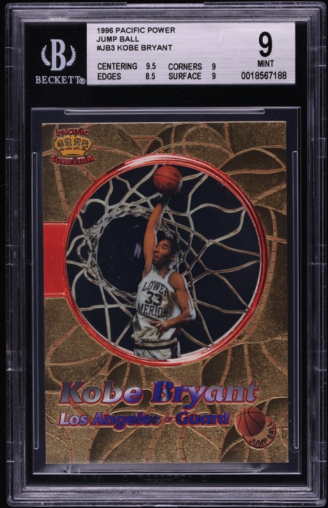 1996 Pacific Power Prisms Jump Ball Kobe Bryant ROOKIE #JB-3 BGS 9 MINT