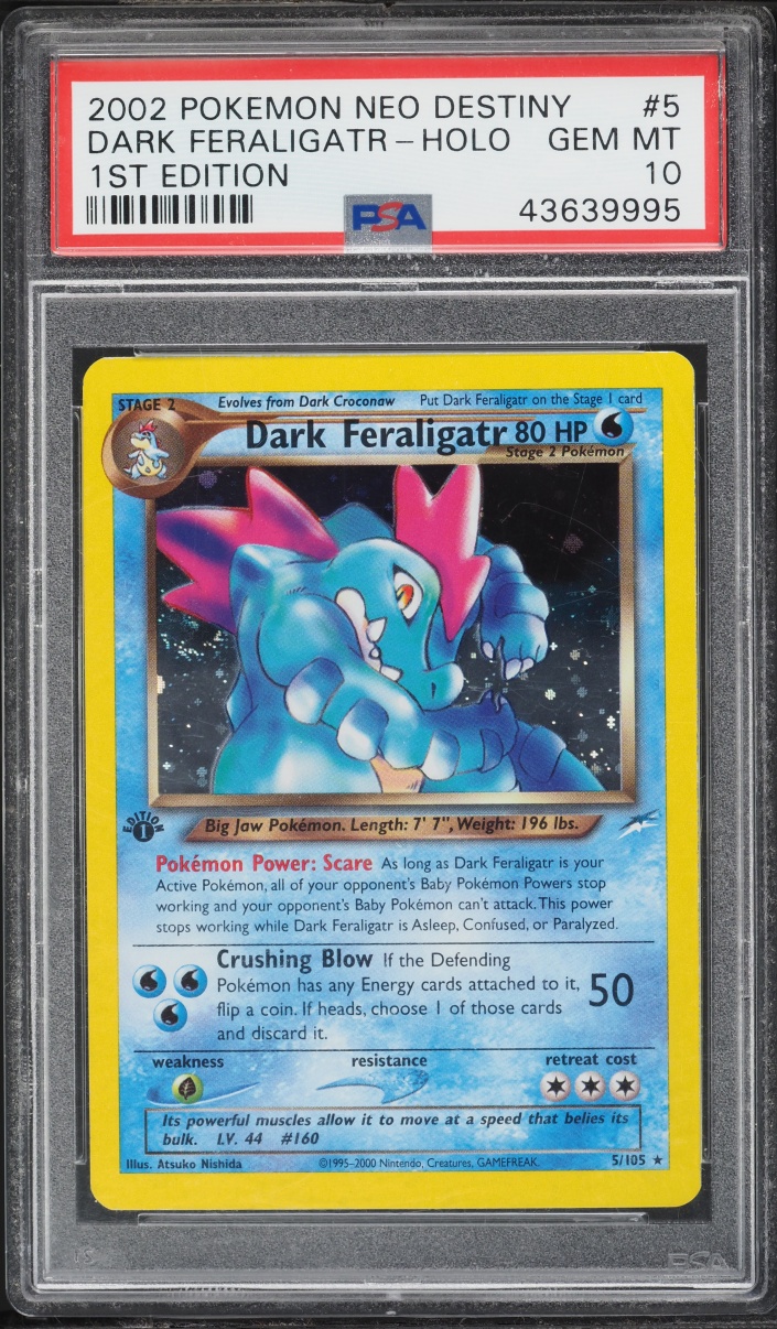 2002 Pokemon Neo Destiny 1st Edition Holo Dark Feraligatr #5 PSA 10 GEM MINT