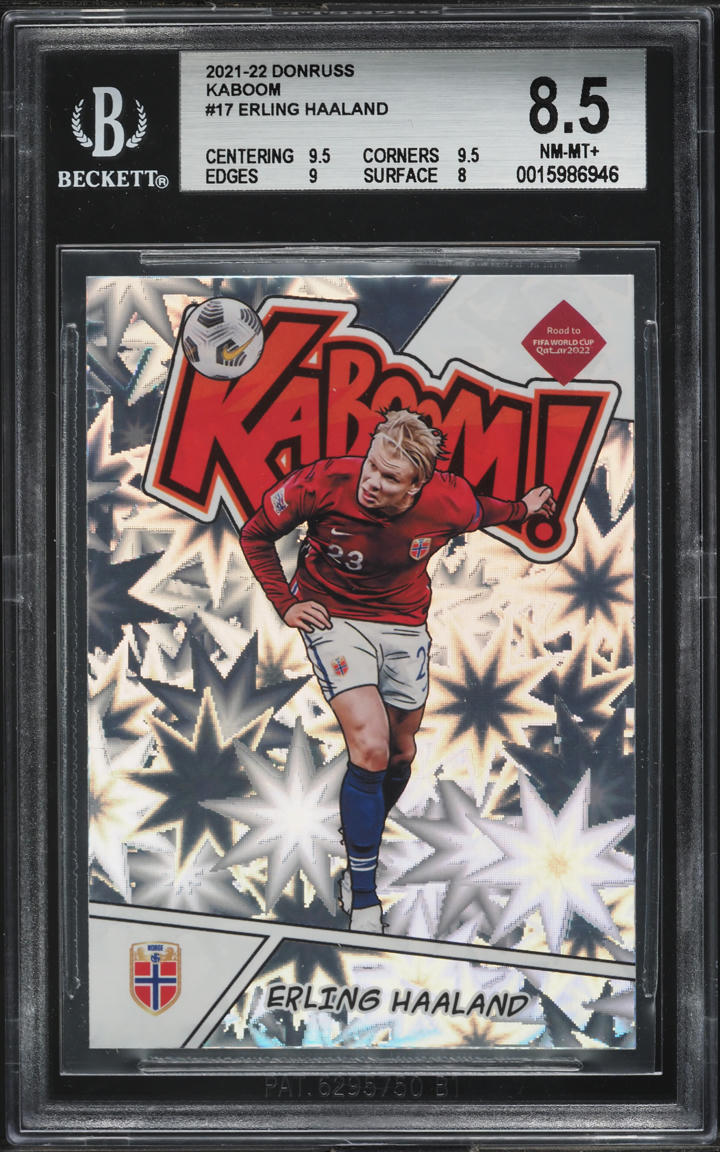 2021 Donruss Kaboom! Erling Haaland #17 BGS 8.5 NM-MT+ - Photo 1