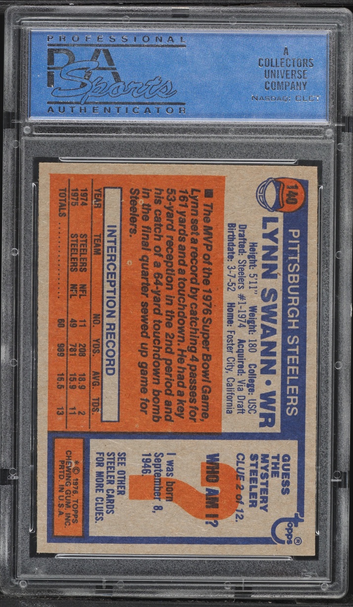 1976 Topps Football Lynn Swann #140 PSA 7 NRMT