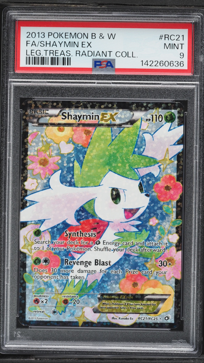 2013 Pokemon BW Legendary Treasures Radiant Collection Full Art Shaymin EX #RC21 PSA 9 MINT