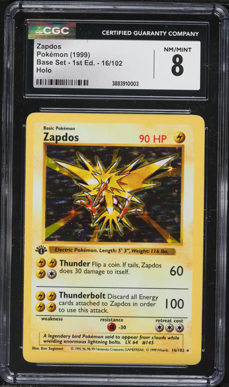 1996 Pokemon Japanese Base Set No Rarity Symbol Holo Zapdos #145