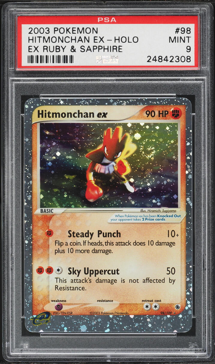 2003 Pokemon EX Ruby & Sapphire Holo Hitmonchan ex #98 PSA 9 MINT