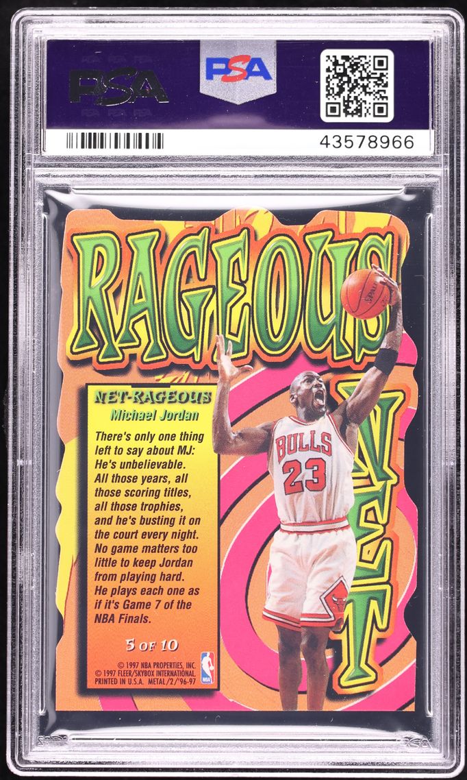 1996 Metal Net-Rageous Michael Jordan #5 PSA 10 GEM MINT