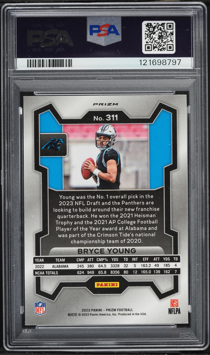2023 Panini Prizm Silver Bryce Young ROOKIE #311 PSA 8 NM-MT