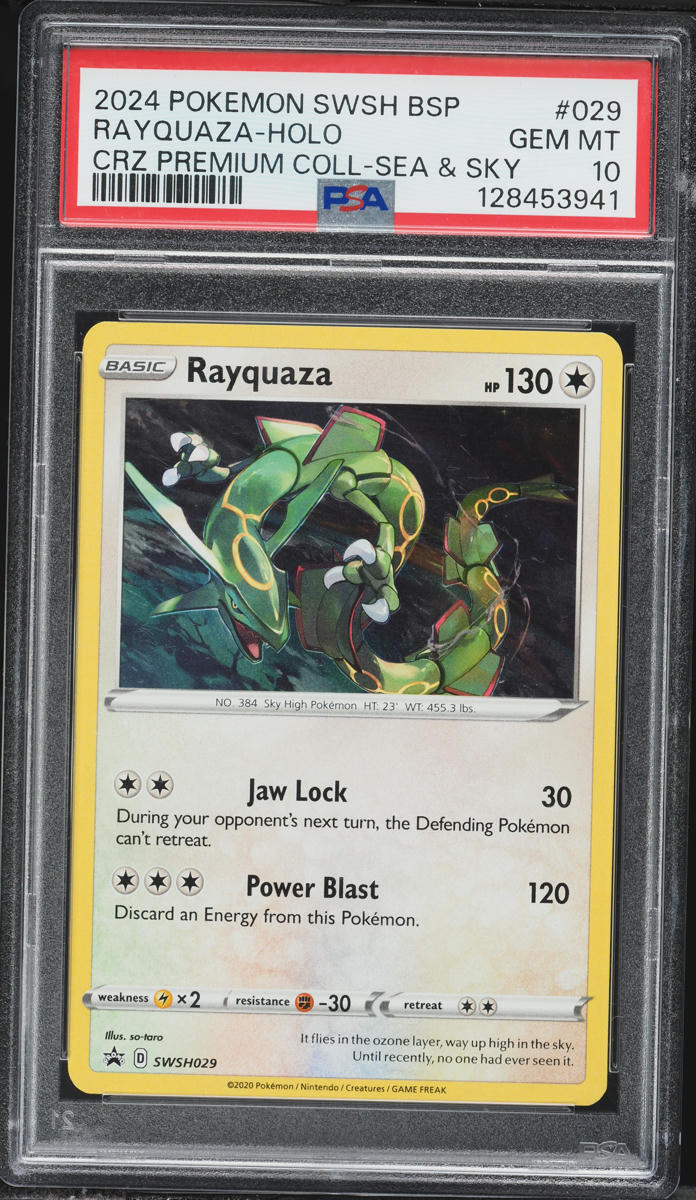 2020 Pokemon SWSH Black Star Promo Cosmos Holo Rayquaza #SWSH029 PSA 10 GEM MINT