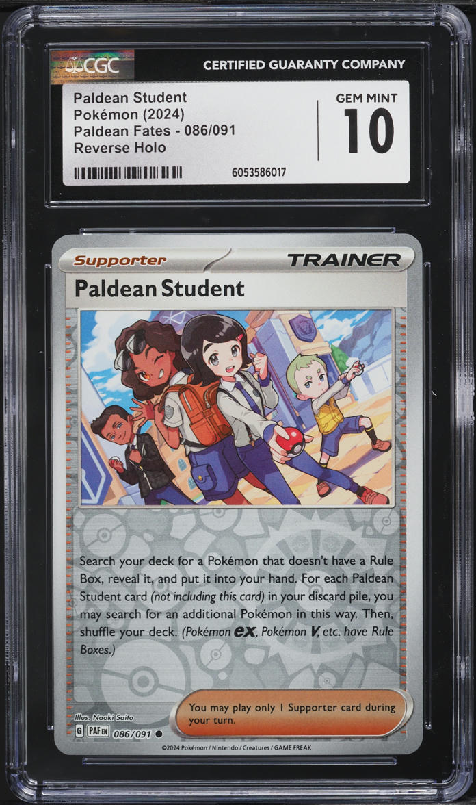 2024 Pokemon SWSH Paldean Fates Reverse Holo Paldean Student #86 CGC 10 GEM MINT