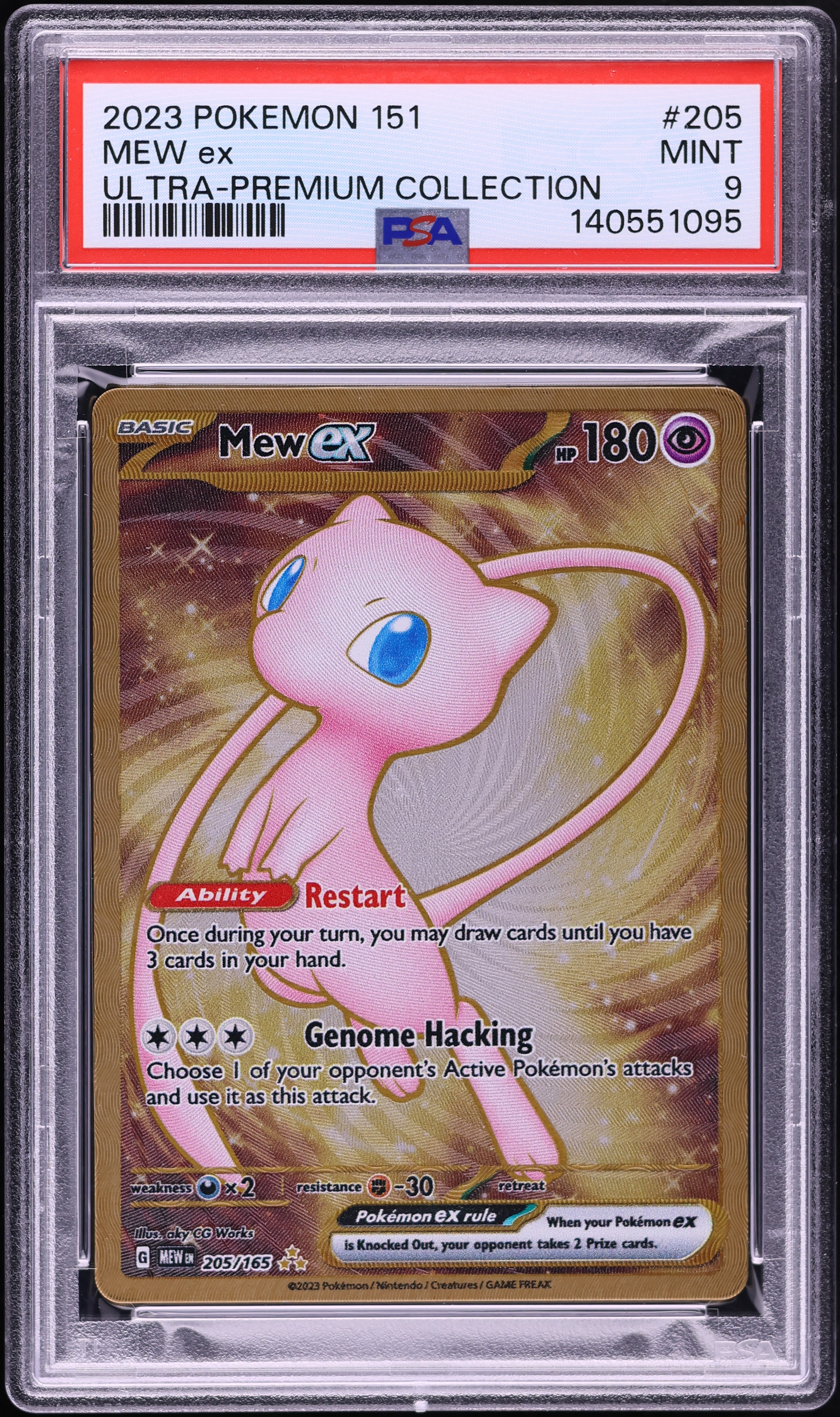 2023 Pokemon Scarlet & Violet 151 Ultra Premium Metal Gold Mew ex #205 PSA 9 MINT