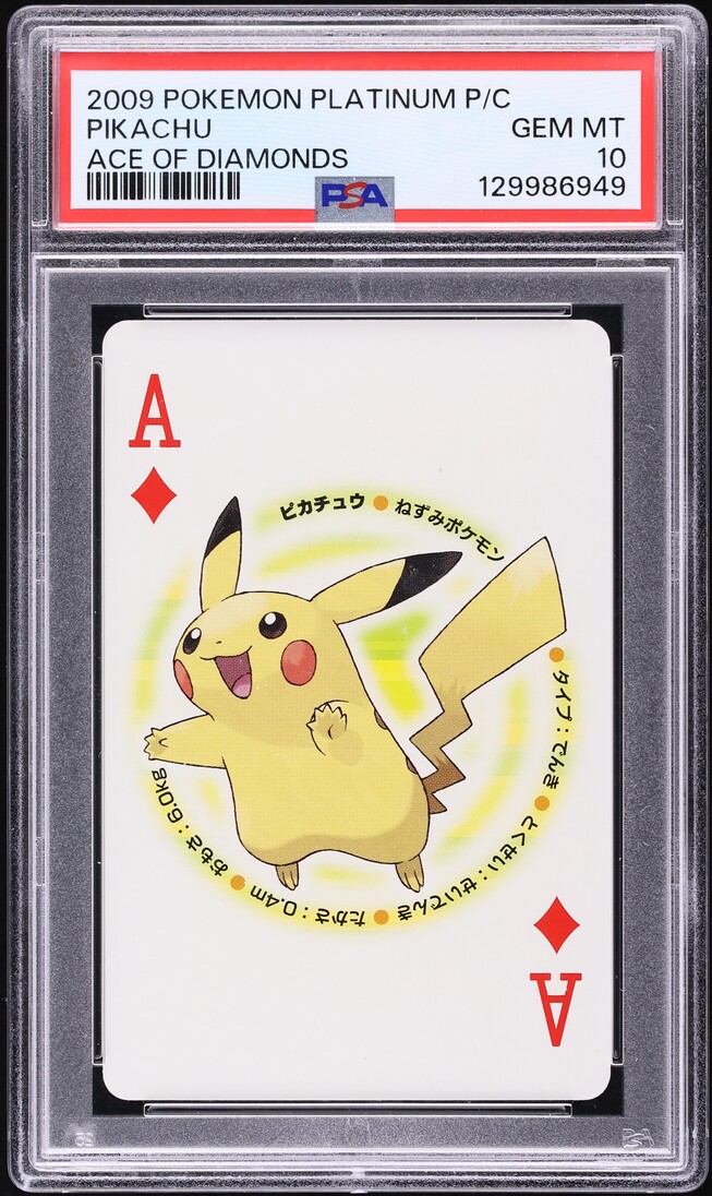 2009 Pokemon Japanese Platinum Version Playing Cards Ace Of Diamonds Pikachu PSA 10 GEM MINT