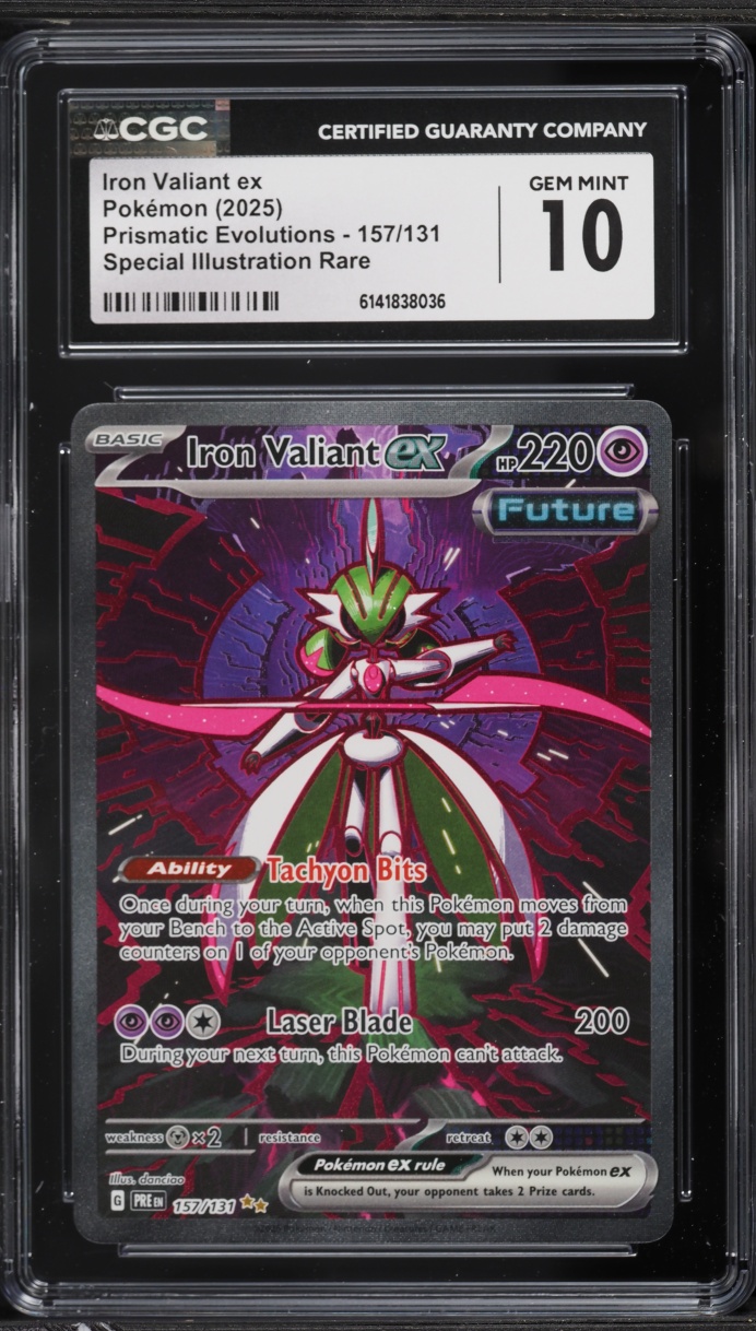 2025 Pokemon Scarlet & Violet Prismatic Evolutions SIR Iron Valiant EX #157 CGC 10 GEM MINT