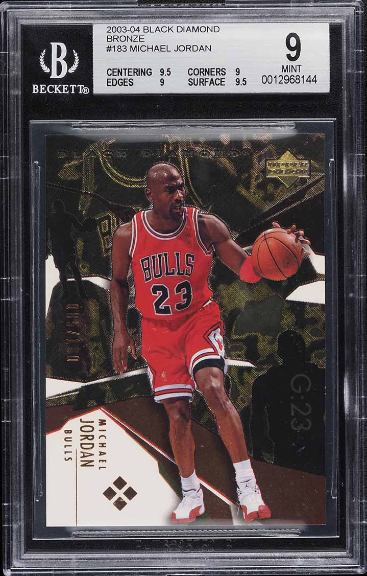 2003 Black Diamond Quad Bronze Michael Jordan /100 #183 BGS 9 MINT - Photo 1