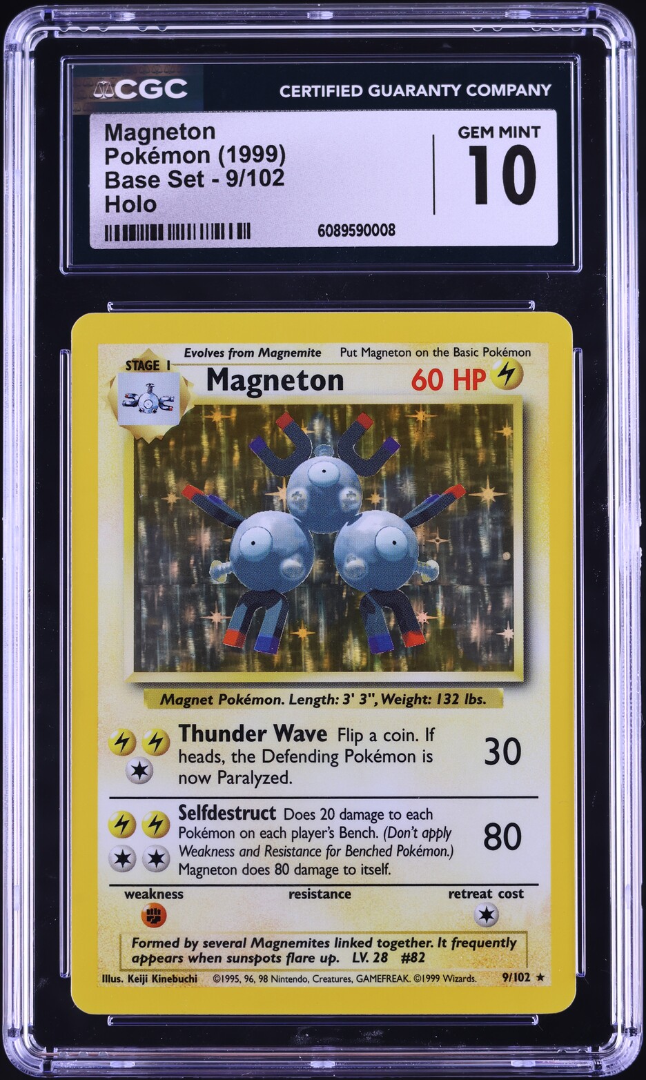 1999 Pokemon Base Set Holo Magneton #9 CGC 10 GEM MINT