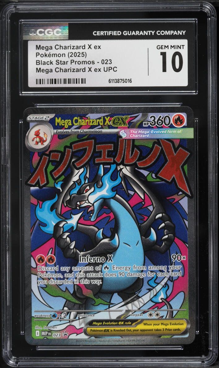 2025 Pokemon Mega Evolution Promo Ultra Premium Full Art Mega Charizard X ex #23 CGC 10 GEM